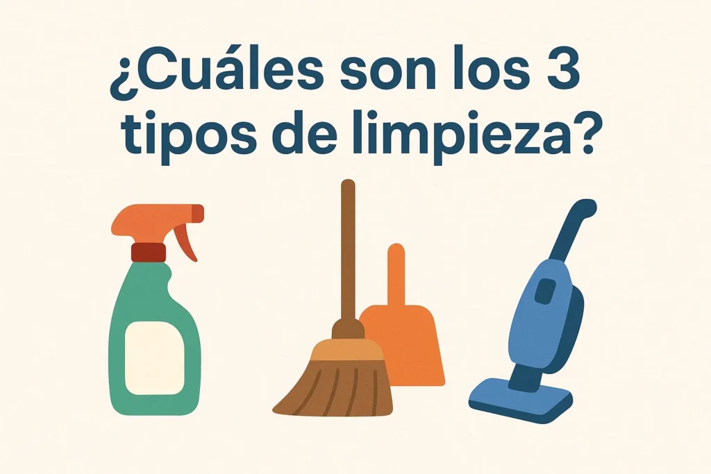 ¿Cuáles son los 3 tipos de limpieza?